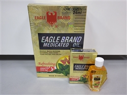 Eagle Brand Gold Medicated Oil 0.8 Oz - 24 ml Bottle x 12 - 1 dz - Dau Gio Vang