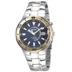 Seiko Men's SKA442 Stainless Steel Kinetic with Blue Dial Watch