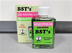 BST's Eucalyptus Oil External Analgesic 1 Fl Oz (30ml)- 12 Bottles - 1 Dozen - Dau Khuynh Diep