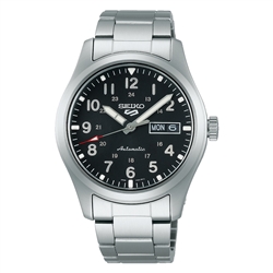 Seiko 5 Sports SRPG27 Automatic Watch Black Dial Steel Bracelet Japan