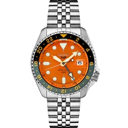 Seiko 5 Sports 42.5mm Orange Dial Stainless Steel Men's Watch SSK005