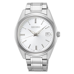 Seiko Essentials Silver Dial Stainless Steel Bracelet Men's Watch SUR307