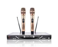 IDOLmain UHF-X3 Golden Phoenix Engraved Pro Dual-Wireless Microphones Karaoke